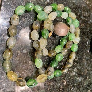 Kate Hines Vintage Faux Jade Green Lucite Necklace